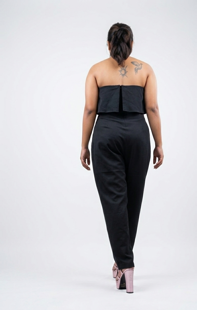 Black Butter Crepe Straight Fit Maxi Dress