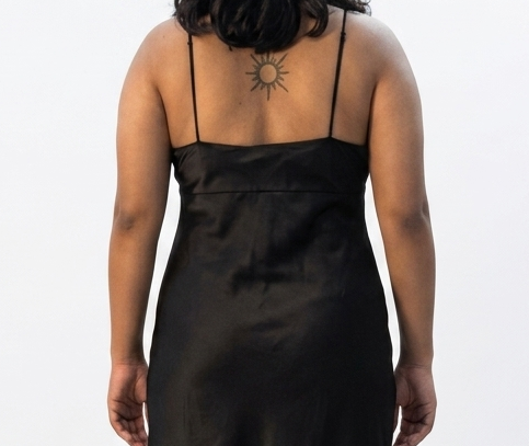 Classic Black Butter Crepe Slip Maxi Dress