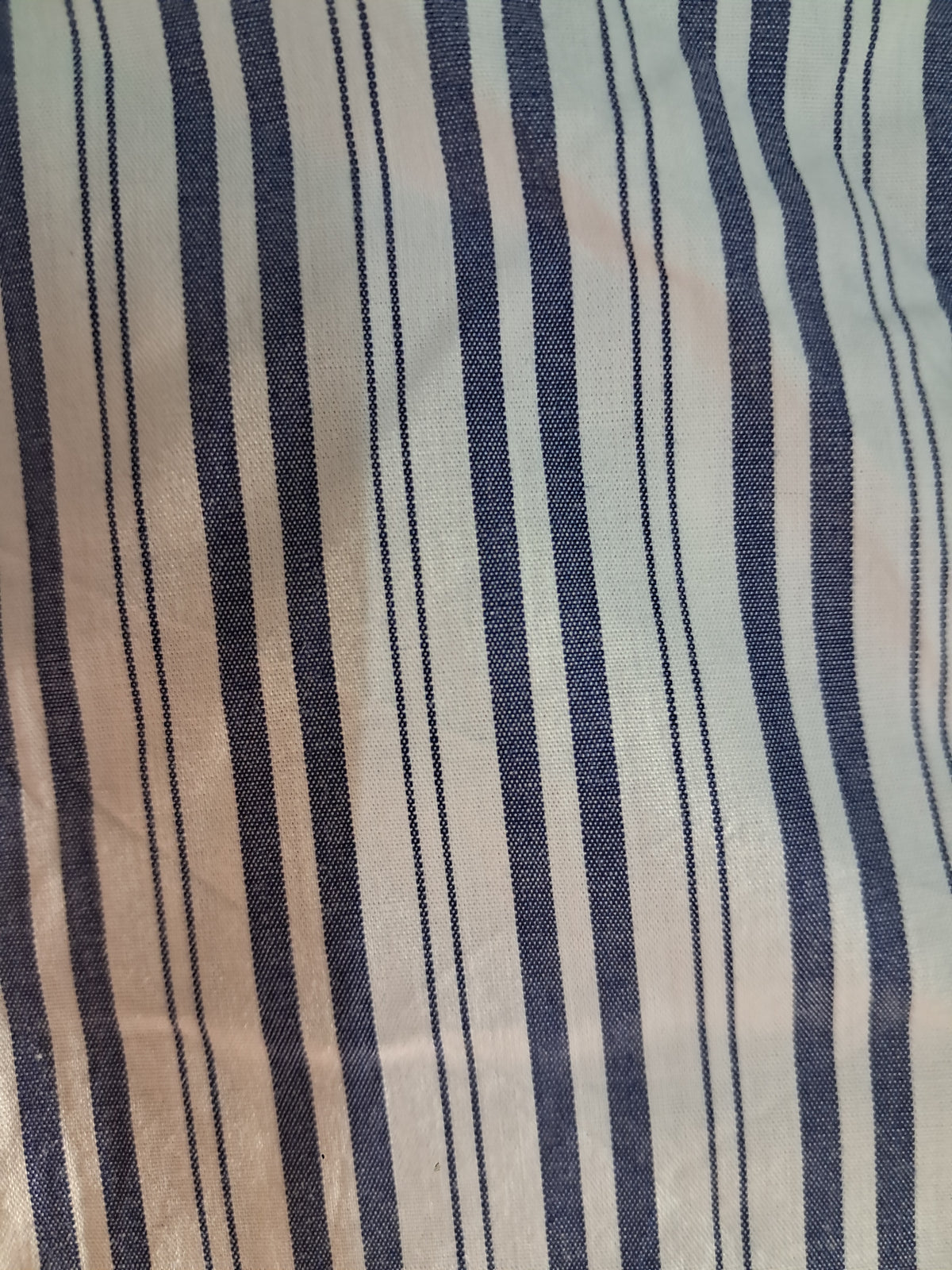 Blue double striped cotton linen men shirts