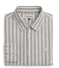 Blue double striped cotton linen men shirts