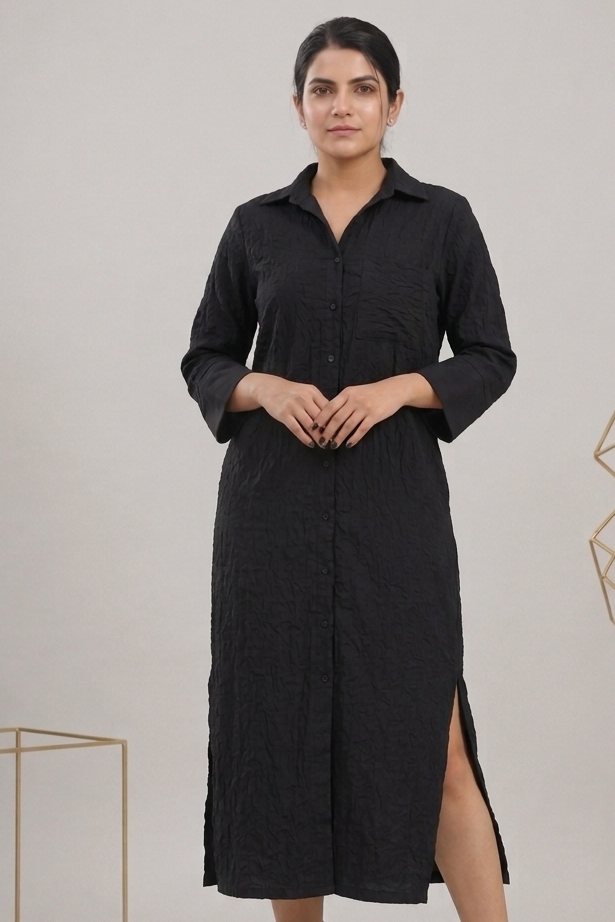 Crushed cotton shirt dresses.