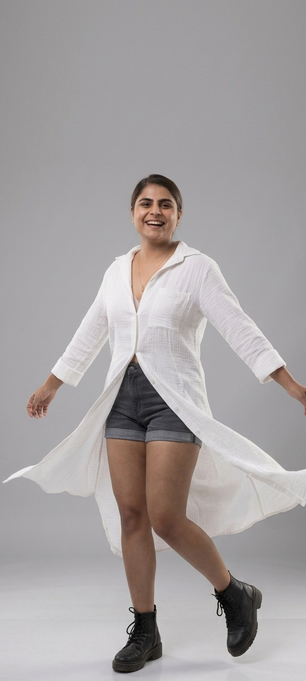 Crushed cotton shirt dresses.